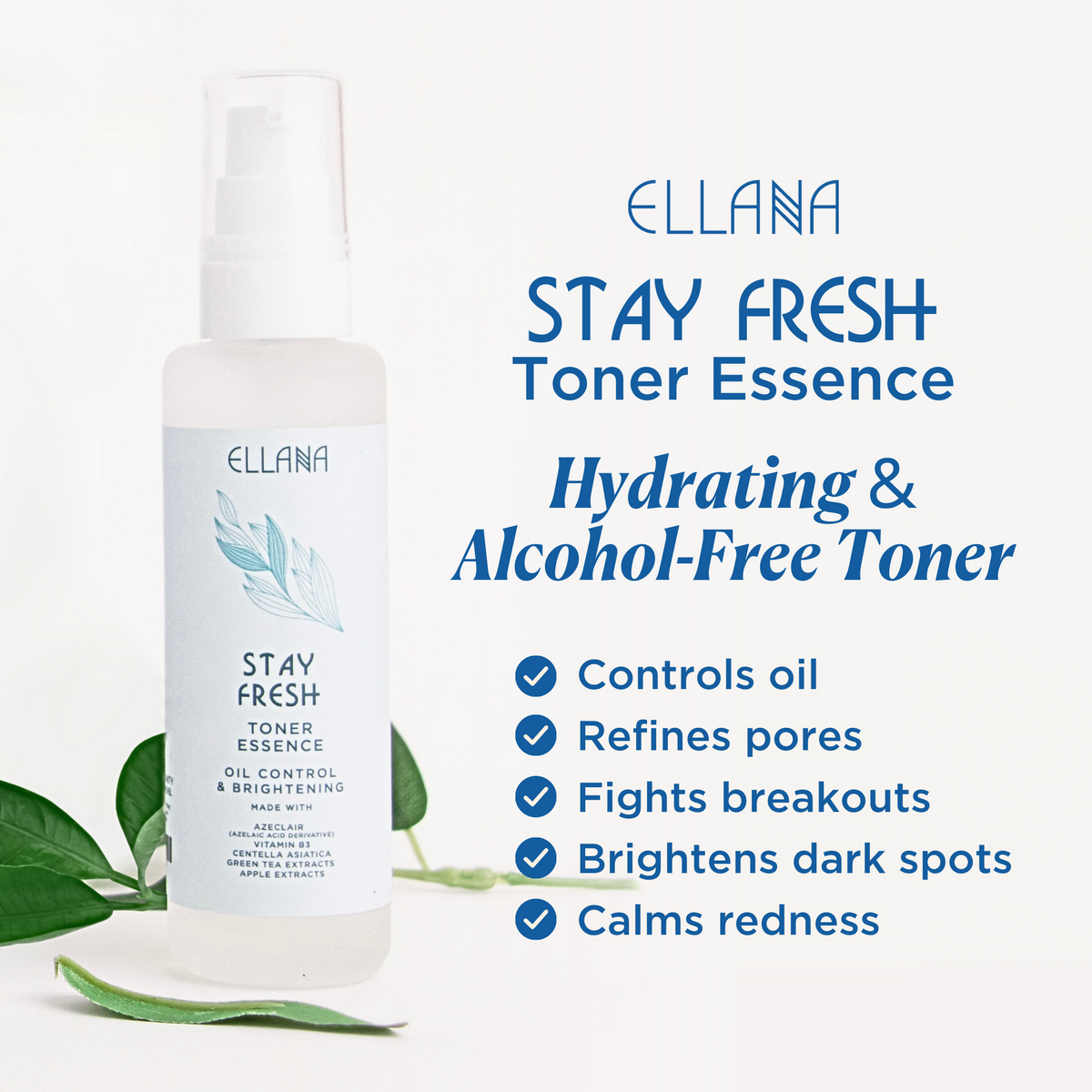 Everyday Fresh Skin Set: Gentle Low pH Gel Cleanser, Stay Fresh Toner Essense, Clear Clarifying Skin Serum, & Stay Fresh Moisturizer