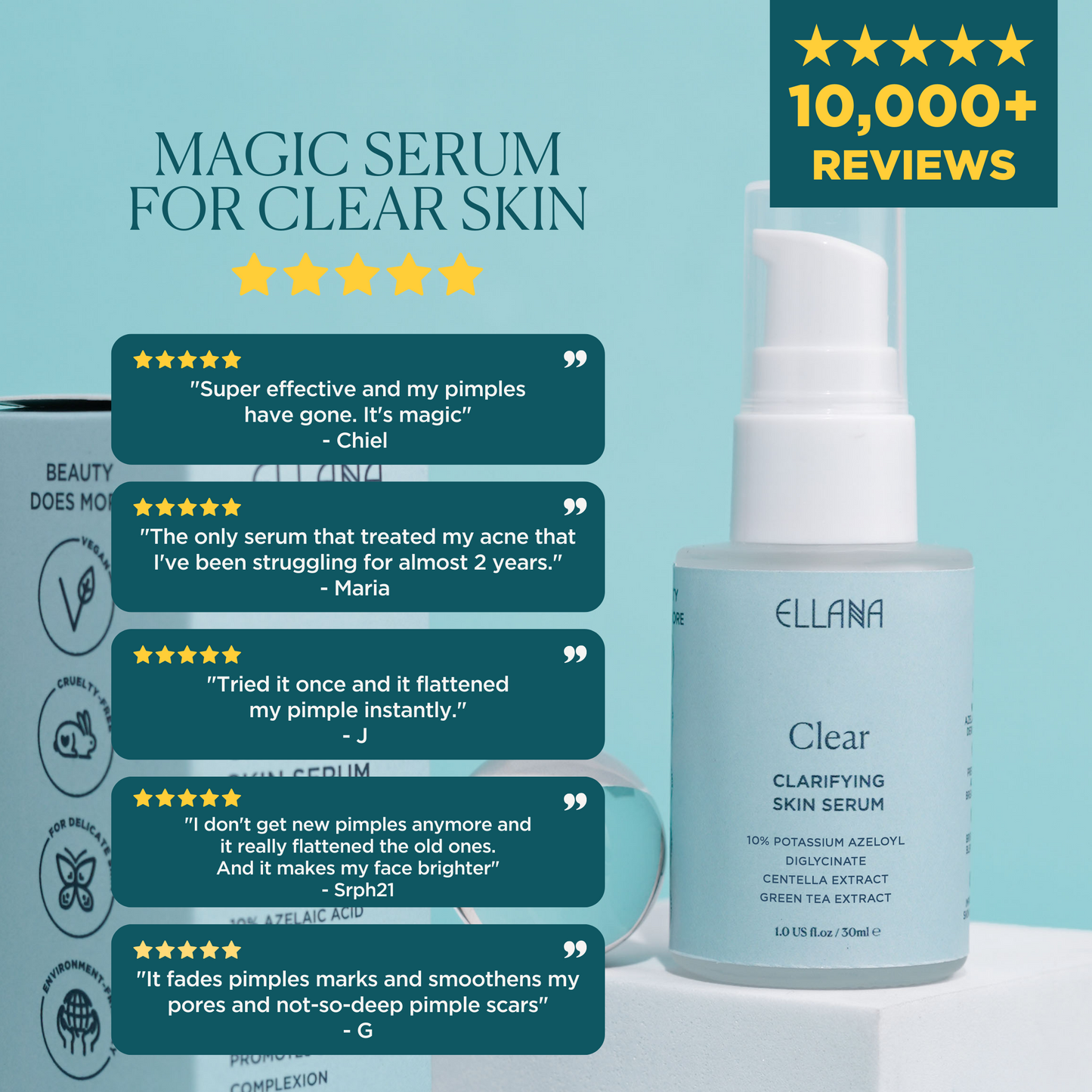 Treat Acne Duo: Clear Skin Serum + Calm Down AHA+BHA Acne Spot Gel & Exfoliating Skin Serum