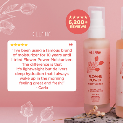 Flower Power Skincare Set of 3: Powder Cleanser, Jar, Toner, Moisturizer