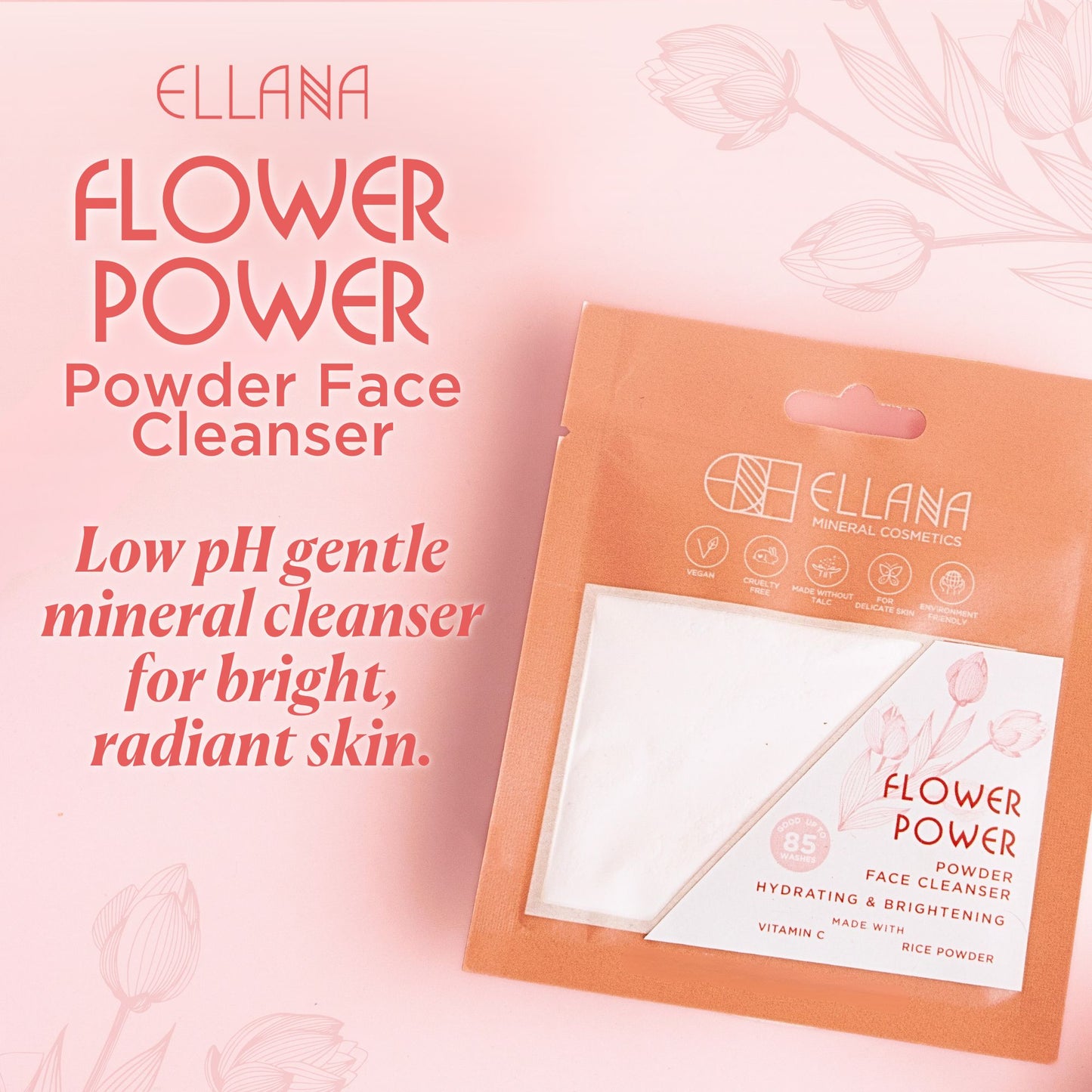 Flower Power Skincare Set of 3: Powder Cleanser, Jar, Toner, Moisturizer