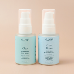 Treat Acne Duo: Clear Skin Serum + Calm Down AHA+BHA Acne Spot Gel & Exfoliating Skin Serum