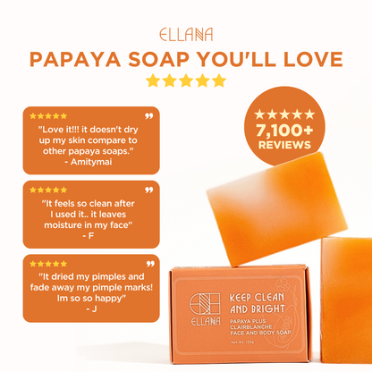 Keep Clean and Bright Face and Body Papaya + Clairblanche Soap