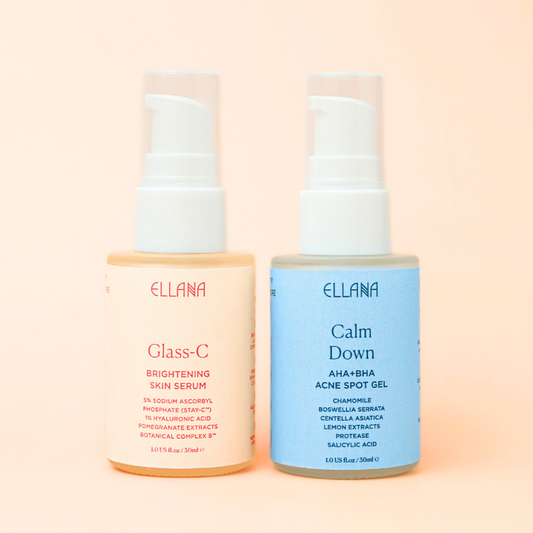 Treat Acne Duo: Glass C Skin Serum + Calm Down AHA+BHA Acne Spot Gel & Exfoliating Skin Serum