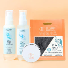 Stay Fresh Skincare Set of 3: Powder Cleanser, Jar, Toner, Moisturizer