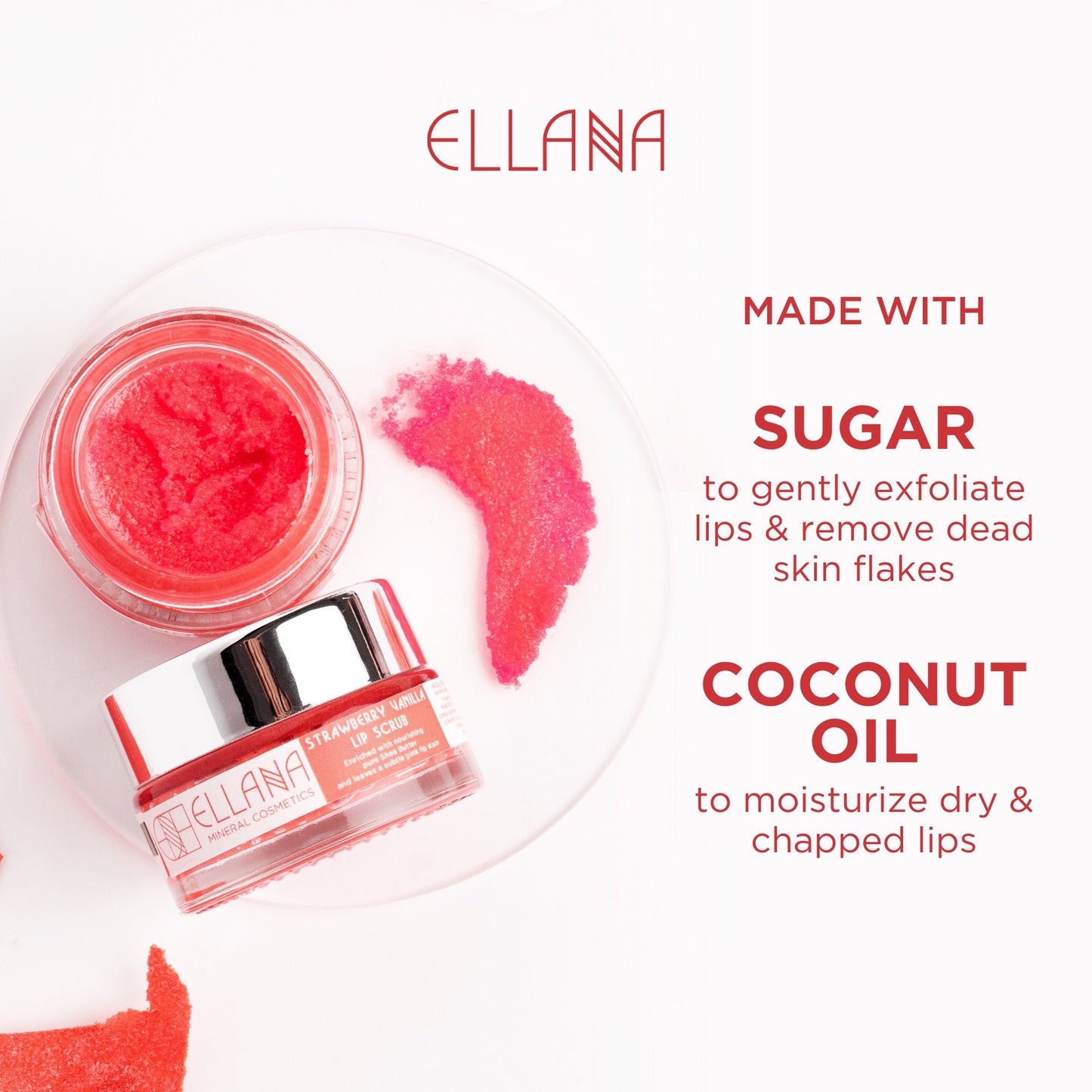 Edible Sugar Lip Scrub - Strawberry Vanilla