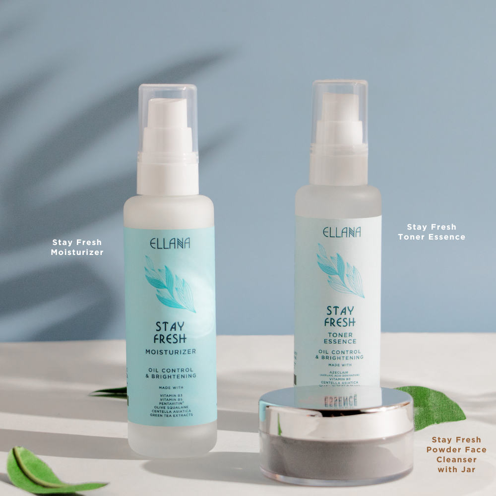 Stay Fresh Skincare Set of 3: Powder Cleanser, Jar, Toner, Moisturizer